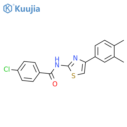 4-chloro-N-4-(3,4-dimethylphenyl)-1,3-thiazol-2-ylbenzamide structure