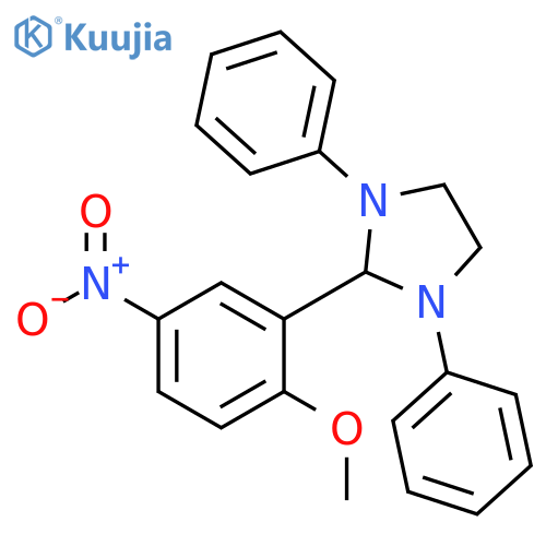2-(2-methoxy-5-nitrophenyl)-1,3-diphenylimidazolidine structure