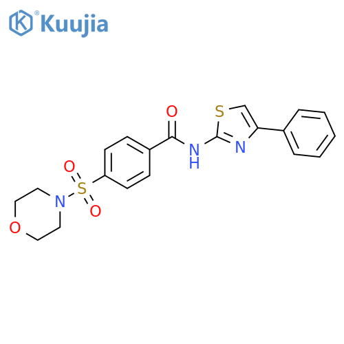 4-(morpholine-4-sulfonyl)-N-(4-phenyl-1,3-thiazol-2-yl)benzamide structure