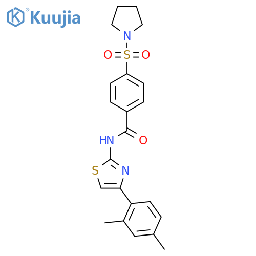 N-4-(2,4-dimethylphenyl)-1,3-thiazol-2-yl-4-(pyrrolidine-1-sulfonyl)benzamide structure