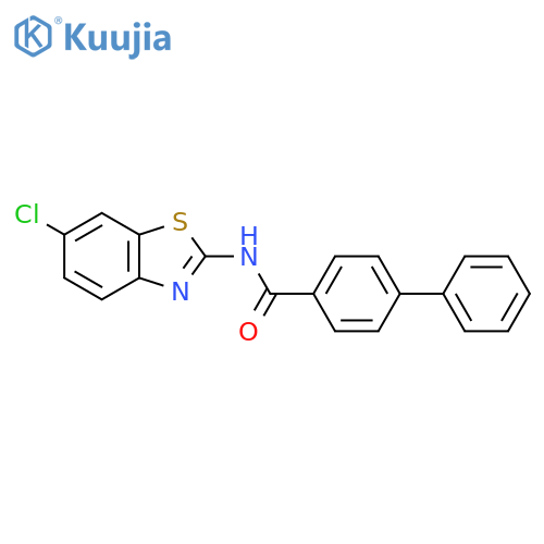 N-(6-chloro-1,3-benzothiazol-2-yl)-1,1'-biphenyl-4-carboxamide structure