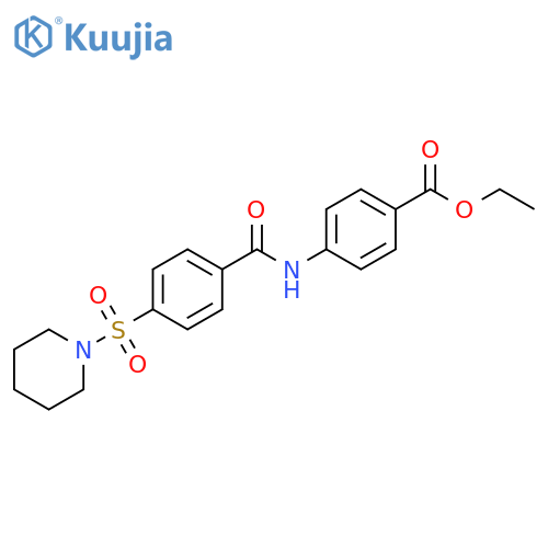 ethyl 4-4-(piperidine-1-sulfonyl)benzamidobenzoate structure