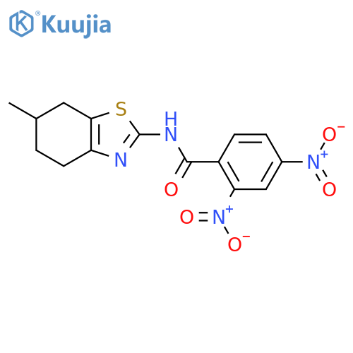 N-(6-methyl-4,5,6,7-tetrahydro-1,3-benzothiazol-2-yl)-2,4-dinitrobenzamide structure