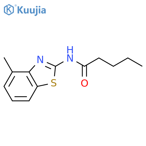 N-(4-methyl-1,3-benzothiazol-2-yl)pentanamide structure