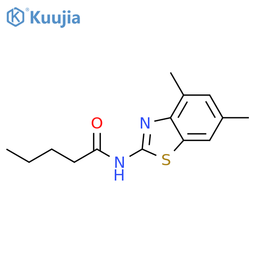 N-(4,6-dimethyl-1,3-benzothiazol-2-yl)pentanamide structure