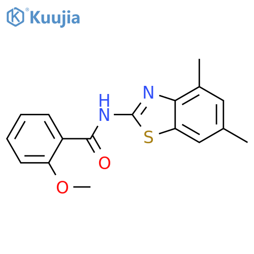 N-(4,6-dimethyl-1,3-benzothiazol-2-yl)-2-methoxybenzamide structure