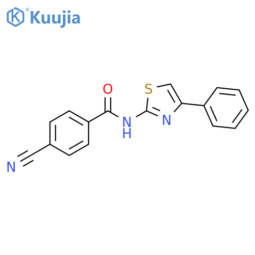 4-cyano-N-(4-phenyl-1,3-thiazol-2-yl)benzamide structure