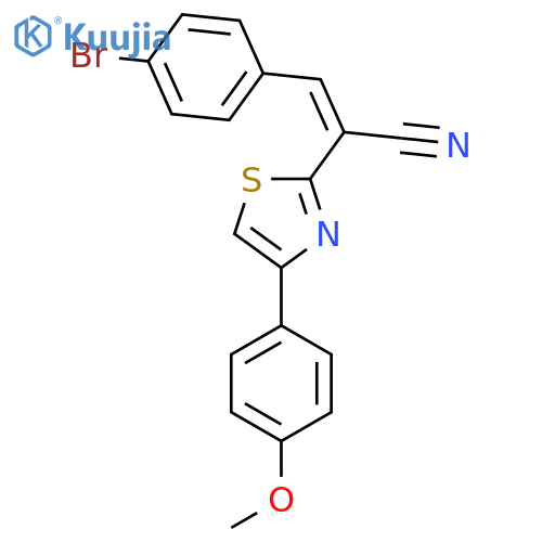 (2Z)-3-(4-bromophenyl)-2-4-(4-methoxyphenyl)-1,3-thiazol-2-ylprop-2-enenitrile structure