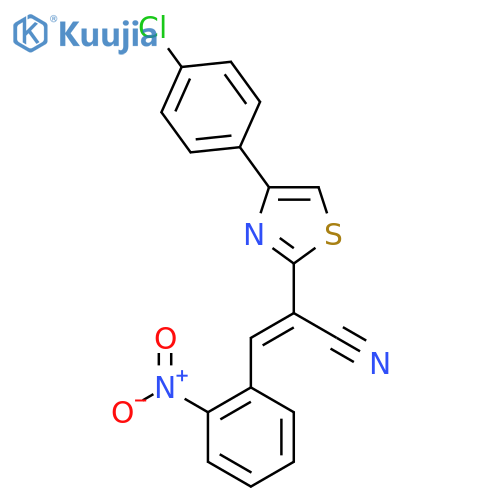 (2E)-2-4-(4-chlorophenyl)-1,3-thiazol-2-yl-3-(2-nitrophenyl)prop-2-enenitrile structure