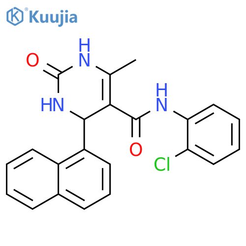 N-(2-chlorophenyl)-6-methyl-4-(naphthalen-1-yl)-2-oxo-1,2,3,4-tetrahydropyrimidine-5-carboxamide structure