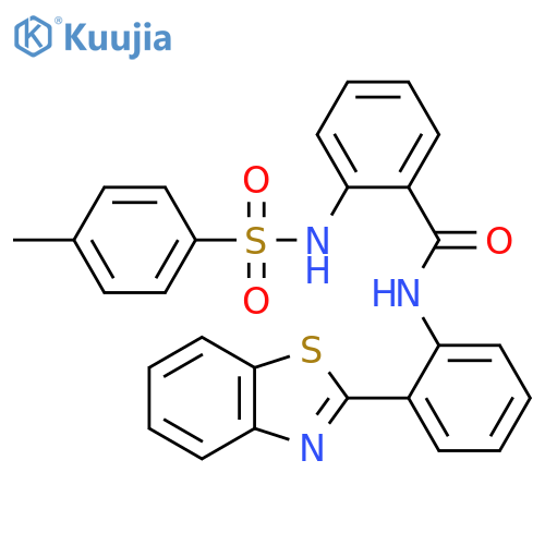 N-2-(1,3-benzothiazol-2-yl)phenyl-2-(4-methylbenzenesulfonamido)benzamide structure