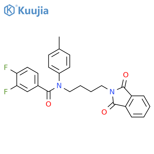 N-4-(1,3-dioxo-2,3-dihydro-1H-isoindol-2-yl)butyl-3,4-difluoro-N-(4-methylphenyl)benzamide structure