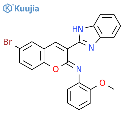 (2Z)-3-(1H-1,3-Benzodiazol-2-yl)-6-bromo-N-(2-methoxyphenyl)-2H-chromen-2-imine structure
