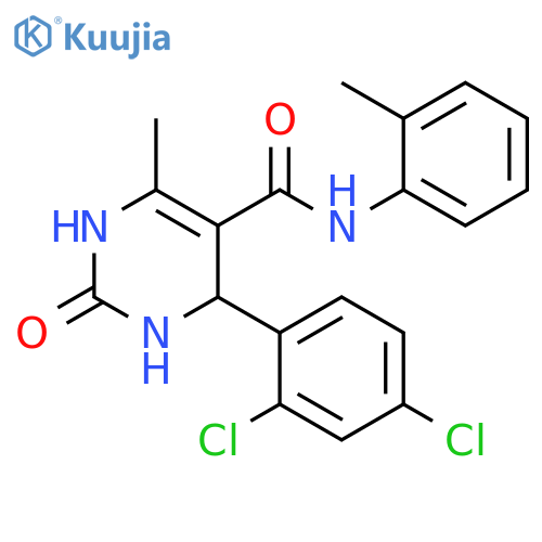 4-(2,4-dichlorophenyl)-6-methyl-N-(2-methylphenyl)-2-oxo-1,2,3,4-tetrahydropyrimidine-5-carboxamide structure