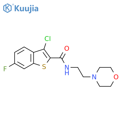 3-chloro-6-fluoro-N-2-(morpholin-4-yl)ethyl-1-benzothiophene-2-carboxamide structure