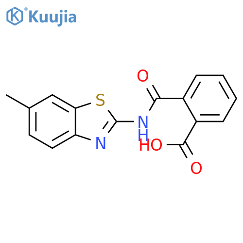 2-(6-methyl-1,3-benzothiazol-2-yl)carbamoylbenzoic acid structure
