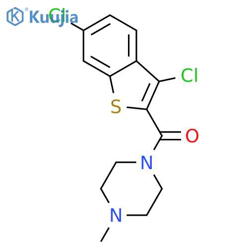 Piperazine, 1-[(3,6-dichlorobenzo[b]thien-2-yl)carbonyl]-4-methyl- structure
