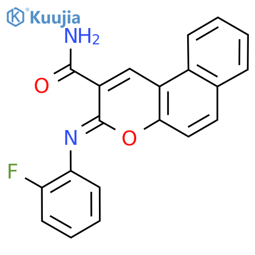 (3Z)-3-(2-fluorophenyl)imino-3H-benzofchromene-2-carboxamide structure