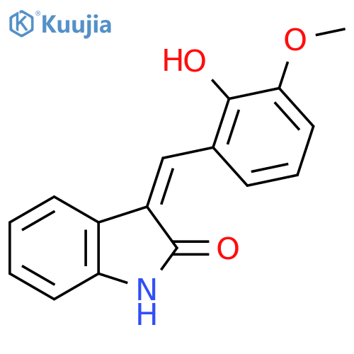 (3Z)-3-(2-hydroxy-3-methoxyphenyl)methylidene-2,3-dihydro-1H-indol-2-one structure