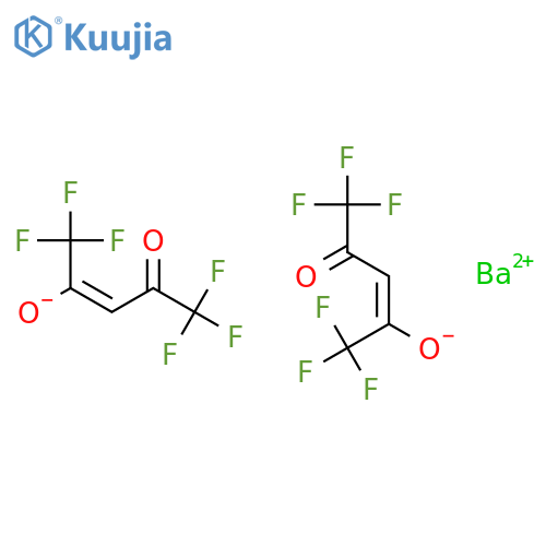 Barium,bis(1,1,1,5,5,5-hexafluoro-2,4-pentanedionato-kO,kO')-, (T-4)- (9CI) structure