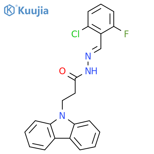 3-(9H-carbazol-9-yl)-N'-(1E)-(2-chloro-6-fluorophenyl)methylidenepropanehydrazide structure