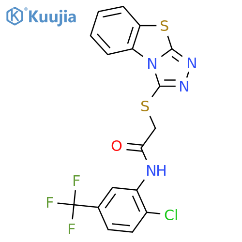N-2-chloro-5-(trifluoromethyl)phenyl-2-{7-thia-2,4,5-triazatricyclo6.4.0.0^{2,6}dodeca-1(8),3,5,9,11-pentaen-3-ylsulfanyl}acetamide structure