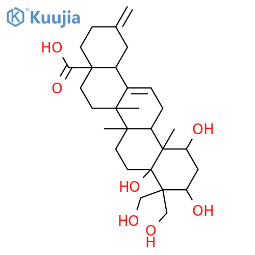 1,3,5,23,24-Pentahydroxy-30-nor-12,20(29)-oleanadien-28-oic acid; (1β,3β,5α)-form structure