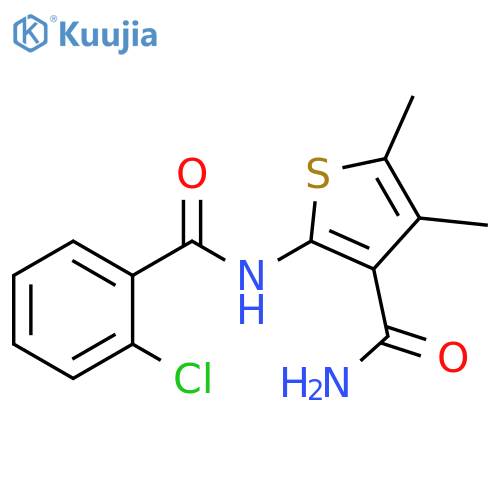 2-(2-chlorobenzamido)-4,5-dimethylthiophene-3-carboxamide structure