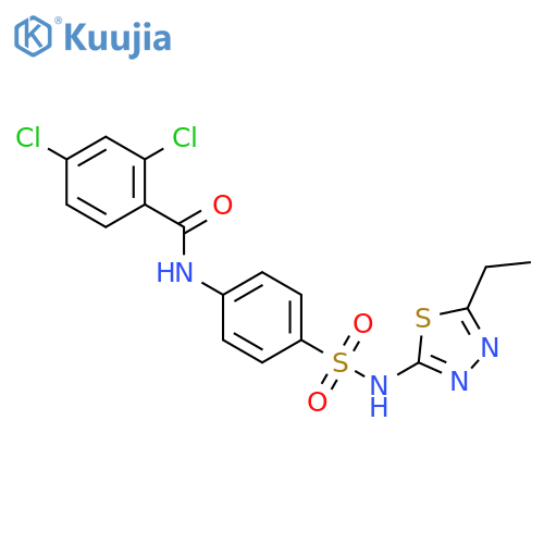 2,4-dichloro-N-{4-(5-ethyl-1,3,4-thiadiazol-2-yl)sulfamoylphenyl}benzamide structure