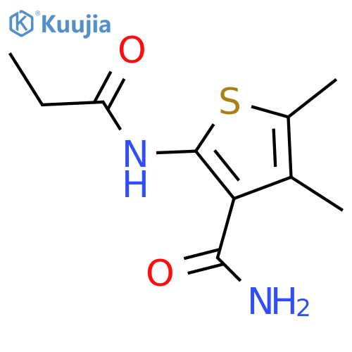 4,5-dimethyl-2-propanamidothiophene-3-carboxamide structure