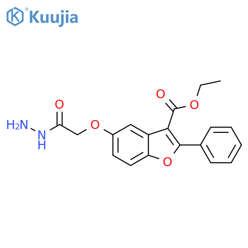 ethyl 5-(hydrazinecarbonyl)methoxy-2-phenyl-1-benzofuran-3-carboxylate structure