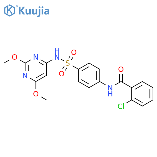 2-chloro-N-(4-(N-(2,6-dimethoxypyrimidin-4-yl)sulfamoyl)phenyl)benzamide structure
