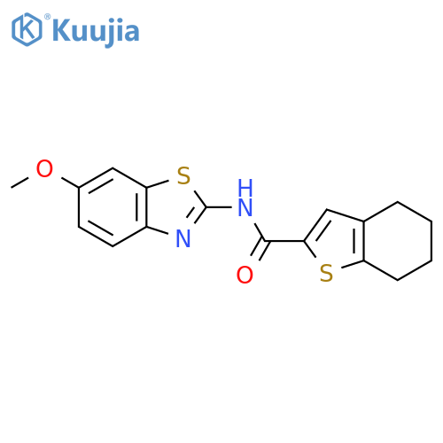 N-(6-methoxy-1,3-benzothiazol-2-yl)-4,5,6,7-tetrahydro-1-benzothiophene-2-carboxamide structure