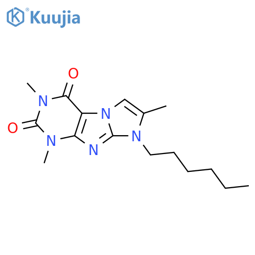 8-hexyl-1,3,7-trimethyl-1H,2H,3H,4H,8H-imidazo1,2-gpurine-2,4-dione structure
