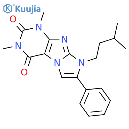 1,3-dimethyl-8-(3-methylbutyl)-7-phenyl-1H,2H,3H,4H,8H-imidazo1,2-gpurine-2,4-dione structure
