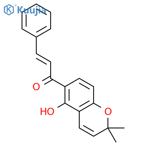 2-Propen-1-one,1-(5-hydroxy-2,2-dimethyl-2H-1-benzopyran-6-yl)-3-phenyl-, (2E)- structure
