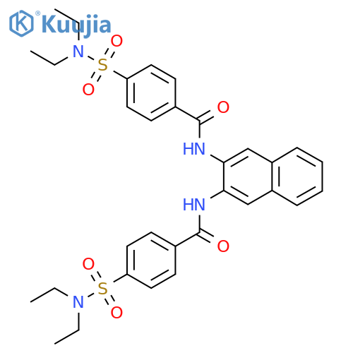 4-(diethylsulfamoyl)-N-{3-4-(diethylsulfamoyl)benzamidonaphthalen-2-yl}benzamide structure