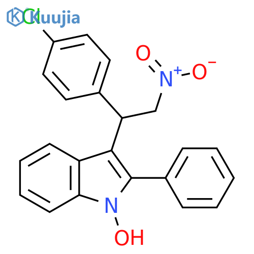 3-[1-(4-chlorophenyl)-2-nitroethyl]-2-phenyl-1H-indol-1-ol structure
