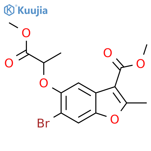 methyl 6-bromo-5-(1-methoxy-1-oxopropan-2-yl)oxy-2-methyl-1-benzofuran-3-carboxylate structure