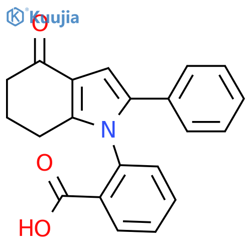 2-(4-Oxo-2-phenyl-4,5,6,7-tetrahydro-1H-indol-1-yl)benzoic acid structure