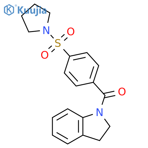 1-4-(pyrrolidine-1-sulfonyl)benzoyl-2,3-dihydro-1H-indole structure