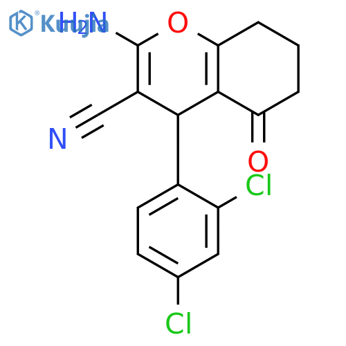 2-Amino-4-(2,4-dichlorophenyl)-5-oxo-5,6,7,8-tetrahydro-4H-chromene-3-carbonitrile structure