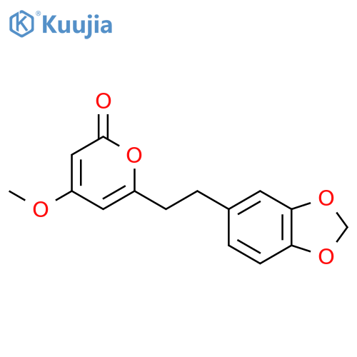 2H-Pyran-2-one, 6-[2-(1,3-benzodioxol-5-yl)ethyl]-4-methoxy- structure