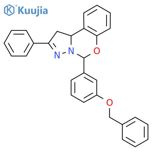 7-3-(benzyloxy)phenyl-4-phenyl-8-oxa-5,6-diazatricyclo7.4.0.0^{2,6}trideca-1(9),4,10,12-tetraene structure