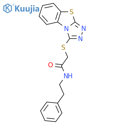 N-(2-phenylethyl)-2-{7-thia-2,4,5-triazatricyclo[6.4.0.0^{2,6}]dodeca-1(8),3,5,9,11-pentaen-3-ylsulfanyl}acetamide structure