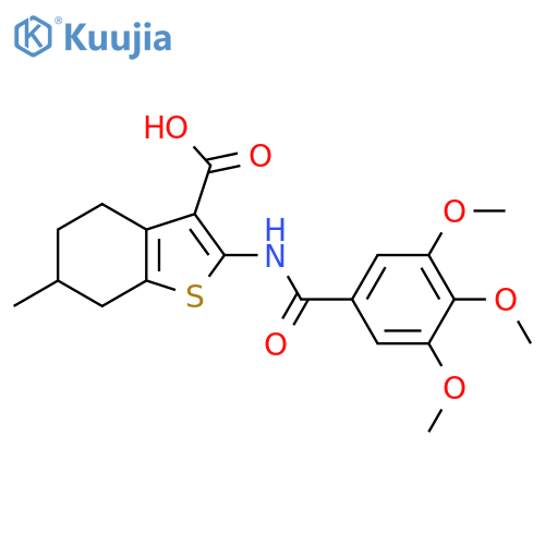 6-Methyl-2-(3,4,5-trimethoxybenzamido)-4,5,6,7-tetrahydro-1-benzothiophene-3-carboxylic acid structure