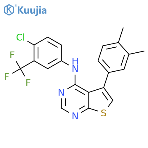 N-4-chloro-3-(trifluoromethyl)phenyl-5-(3,4-dimethylphenyl)thieno2,3-dpyrimidin-4-amine structure