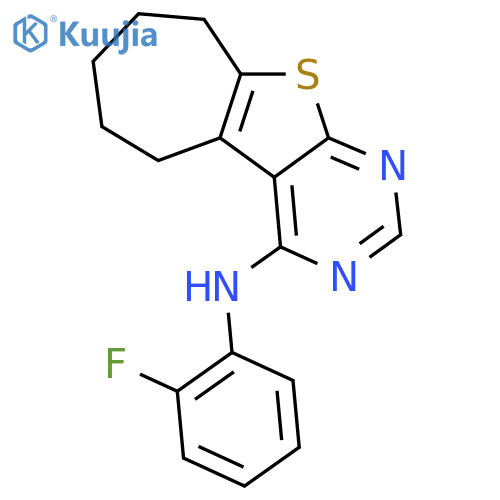 N-(2-fluorophenyl)-8-thia-4,6-diazatricyclo[7.5.0.0,2,7]tetradeca-1(9),2,4,6-tetraen-3-amine structure