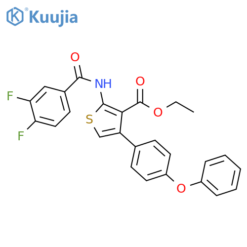 ethyl 2-(3,4-difluorobenzamido)-4-(4-phenoxyphenyl)thiophene-3-carboxylate structure