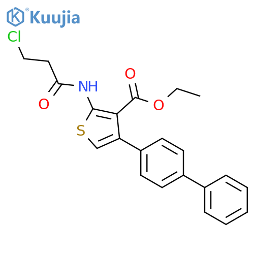 <br>ethyl 4-([1,1'-biphenyl]-4-yl)-2-(3-chloropropanamido)thiophene-3-carboxyla te structure
